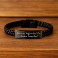 thumbnail image 2 of Boston Terrier Dad Funny Gifts from Men to Boston Terrier Lovers, Unique Christmas Unique Gifts for Dog Lovers - Interlaced Leather Bracelet, 2 of 6