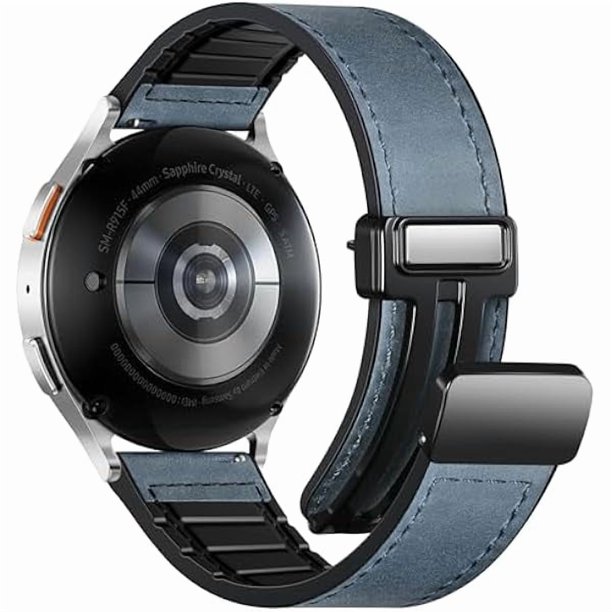 Chenchen Magnetic Leather Bands Compatible with Samsung Galaxy Watch 7 Band 6 5 4 FE Active 2 40mm 44mm/Watch 6/4 Classic/Watch 5 Pro/3, 20mm Genuine Leather Straps for Samsung Watch Bands Men Women