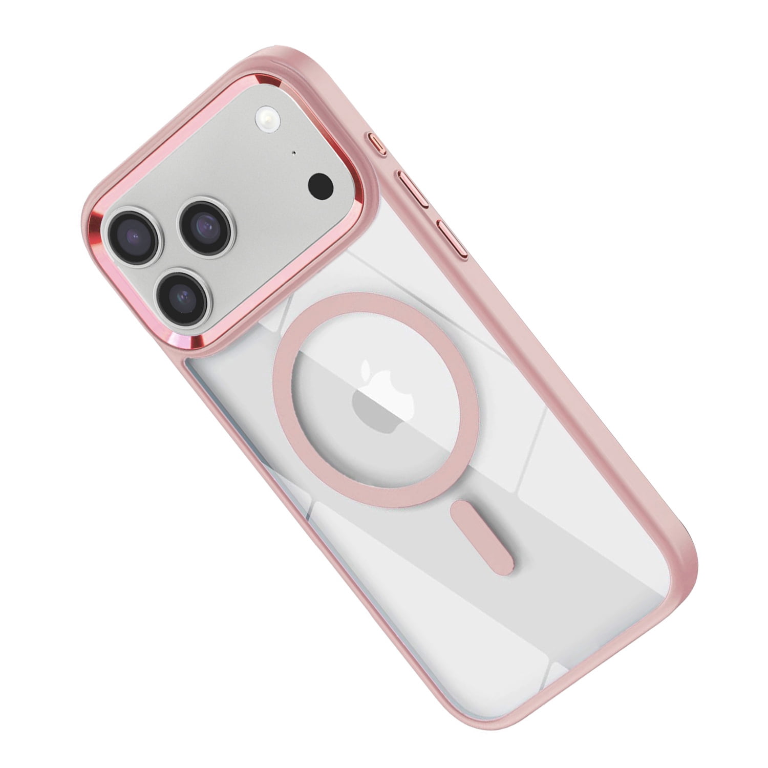 Glossy Transparent MagSafe Case for iPhone 17 Pro Max - Pink
