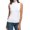 White, variant on QAFOPEH Women High Neck Sleeveless Solid Color Slim Fit Casual T-Shirt