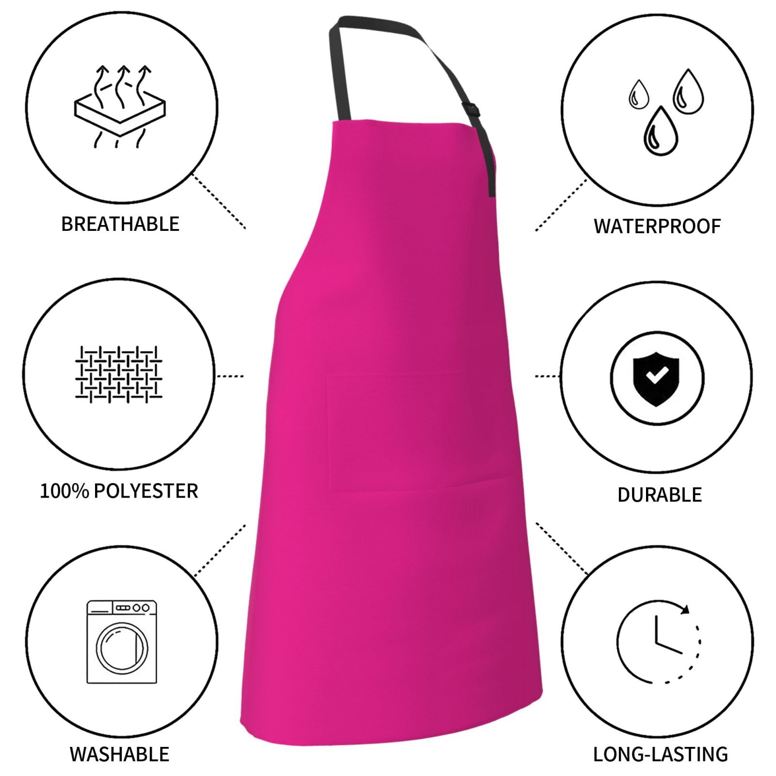 Kdxio Darkmagenta Apron with Pockets Adjustable Kitchen Aprons for Men Women Waterproof Aprons for Cooking,Drawing,Crafting, Baking Household Cleaning