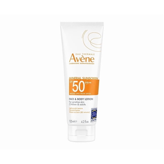Avene Mineral Sunscreen SPF 50 Face and Body Lotion - Broad Spectrum SPF & Antioxidant Protection - Face & Body Sunscreen, 4.2 fl oz
