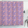 thumbnail image 1 of Ethnic Shower Curtain, Traditional Bohemian Paisley Pattern Ornamental Persian Psychedelic Folk, Fabric Bathroom Set with Hooks, 69W X 84L Inches Extra Long, Lavender Peach Cream, by Ambesonne, 1 of 3