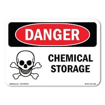 SignMission OS-DS-P-1014-L-2048 OSHA Danger Sign - Chemical Storage