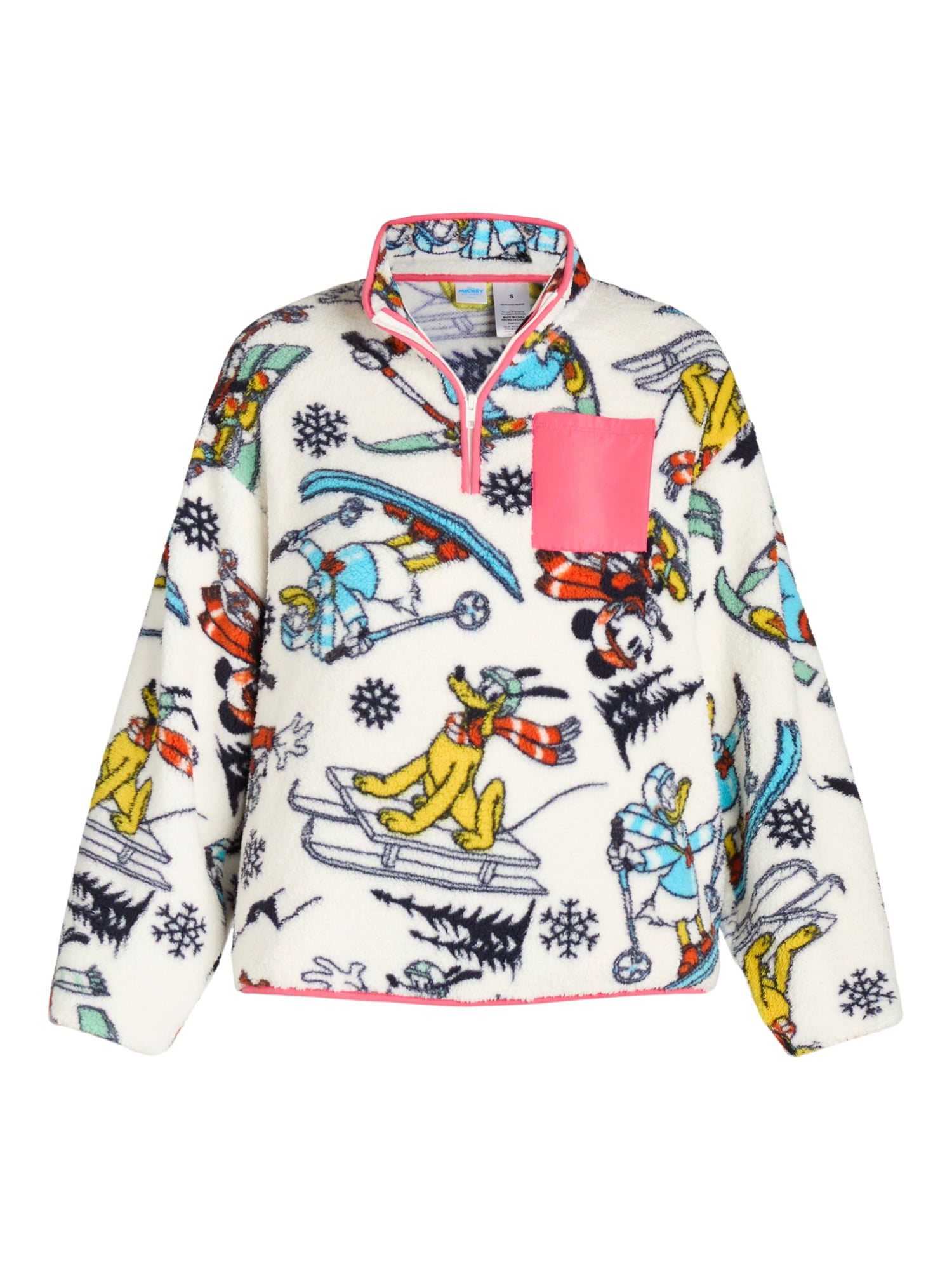 Mickey Mouse & Friends 1/4 Zip Fleece Sweatshirt, Women's