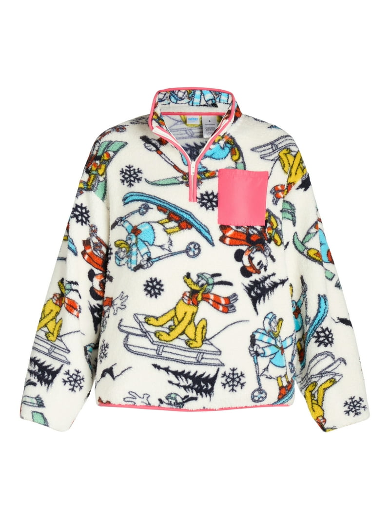 Mickey Mouse & Friends 1/4 Zip Fleece Sweatshirt, Women's