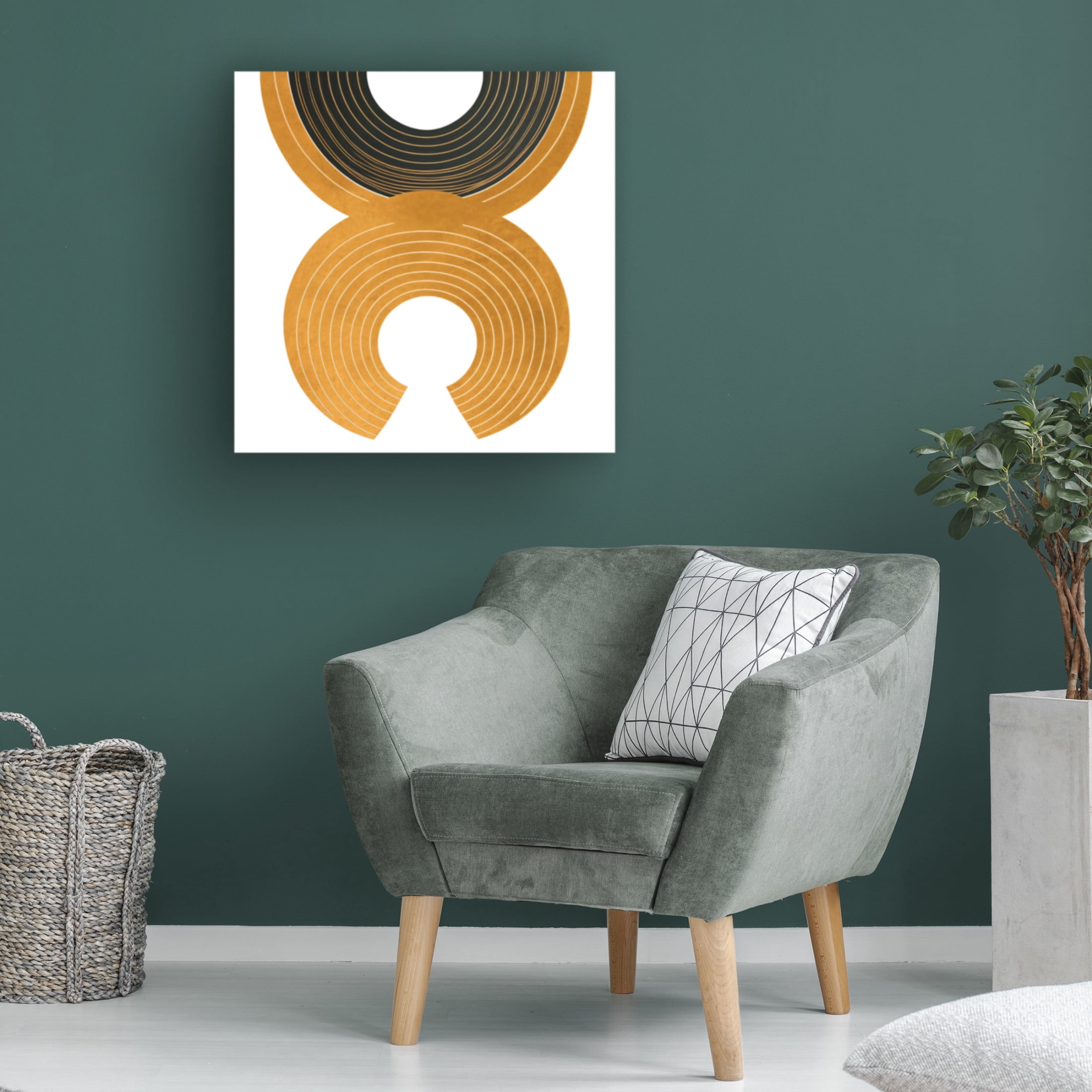 Canvas Wall Art - Ray Heere 'Mid Century Abstract Painting 11' Wall Art for Living Room, Bedroom, or Office Décor by Trademark Fine Art - 18 x 18 Inches