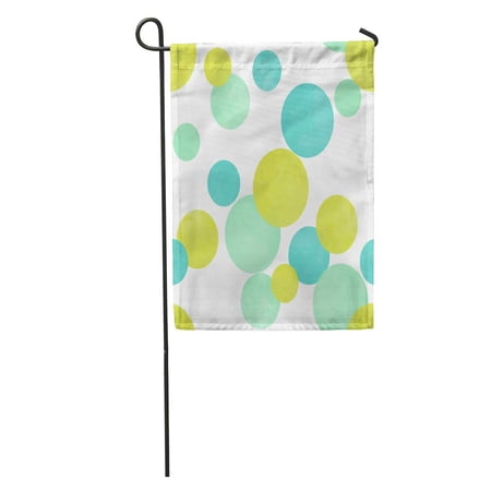 SIDONKU Abstract Polka Dots Pattern in Lime Green Blue Color Black Garden Flag Decorative Flag House Banner 28x40 inch