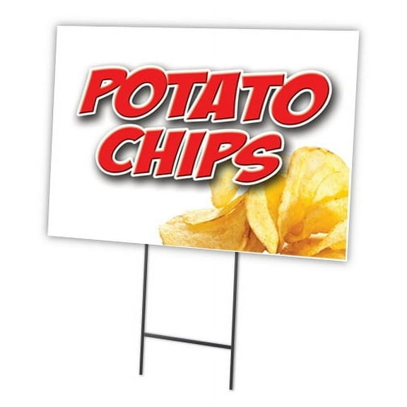 POTATO CHIP 18"x24" Yard Sign & Stake | Advertise Your Business | Stake Included Double Sided Image | Made in The USA