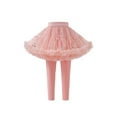 thumbnail image 3 of WUXIAN Little Girls Footless Leggings With Tutu Ruffle Skirt Stretchy Pantskirt Toddler Kids Child Comfort Dailywear, 3 of 3