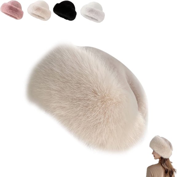 Winter Faux Fur Bucket Hat, Warm Faux Mink Plush Hat - Fluffy Fisherman Cap & Fuzzy Russian Hat for Women, Thickened Winter Warmth