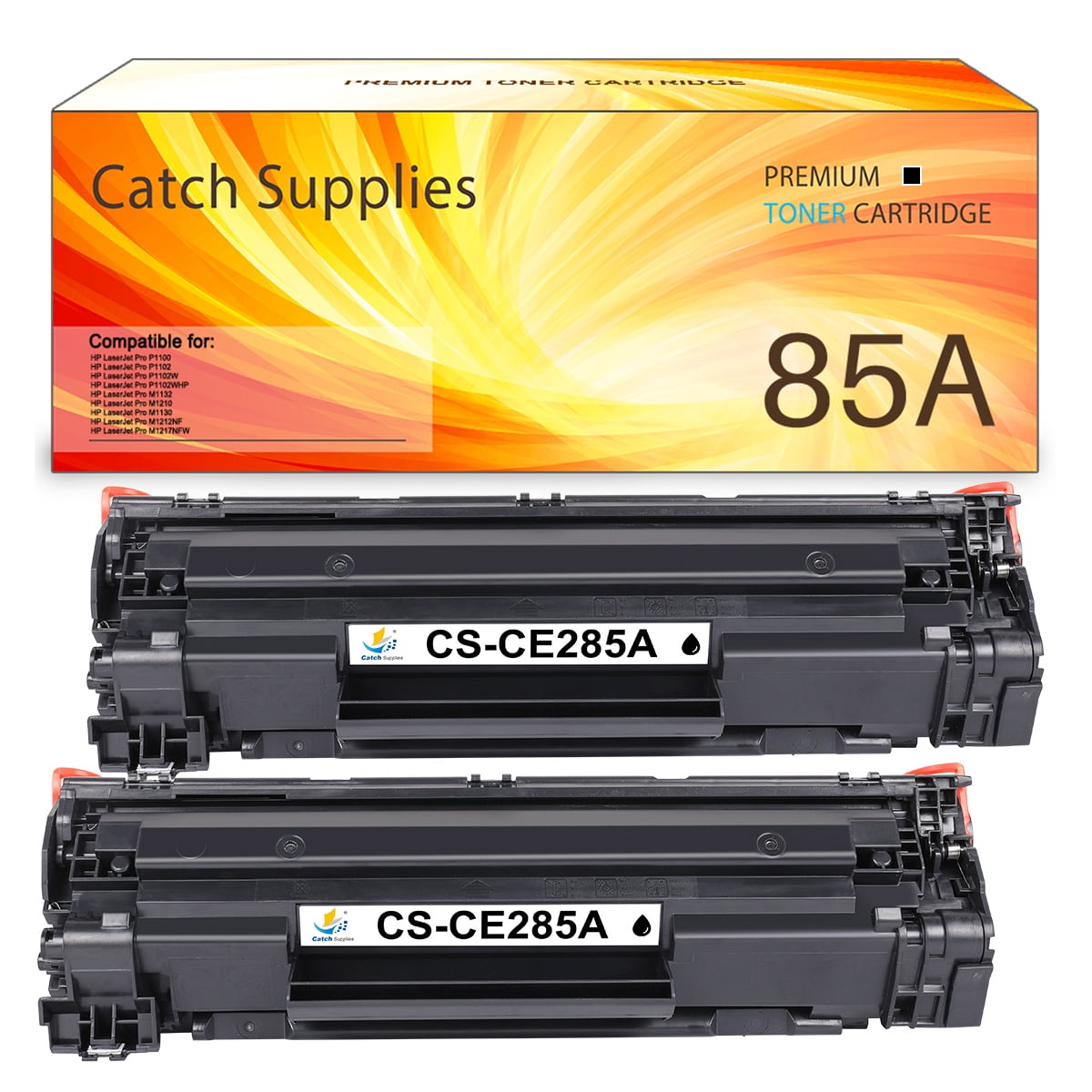 Catch Supplies 2-Pack Compatible Toner for CE285A HP 85A LaserJet Pro P1100 P1102 P1102W P1102WHP M1132 M1210 M1130 M1212 M1212NFW Printer Ink (Black) - Walmart.com