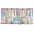 thumbnail image 7 of Yayeee Kitchen Curtains Tier Set of 2 Light Filtering 57"x24" Over Sink Window Panels, Elegant Marble Pattern, 7 of 7