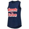 thumbnail image 2 of Women's Concepts Sport Heather Red/Heather Navy Minnesota Twins Wordmark Meter Muscle Tank Top & Pants Sleep Set, 2 of 5