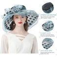 thumbnail image 2 of Fascinator Hats for Women, Women's Organza Church Derby Hat Hats Wide Brim Tea Party Hats Uv Protection Sun Hat, 2 of 6