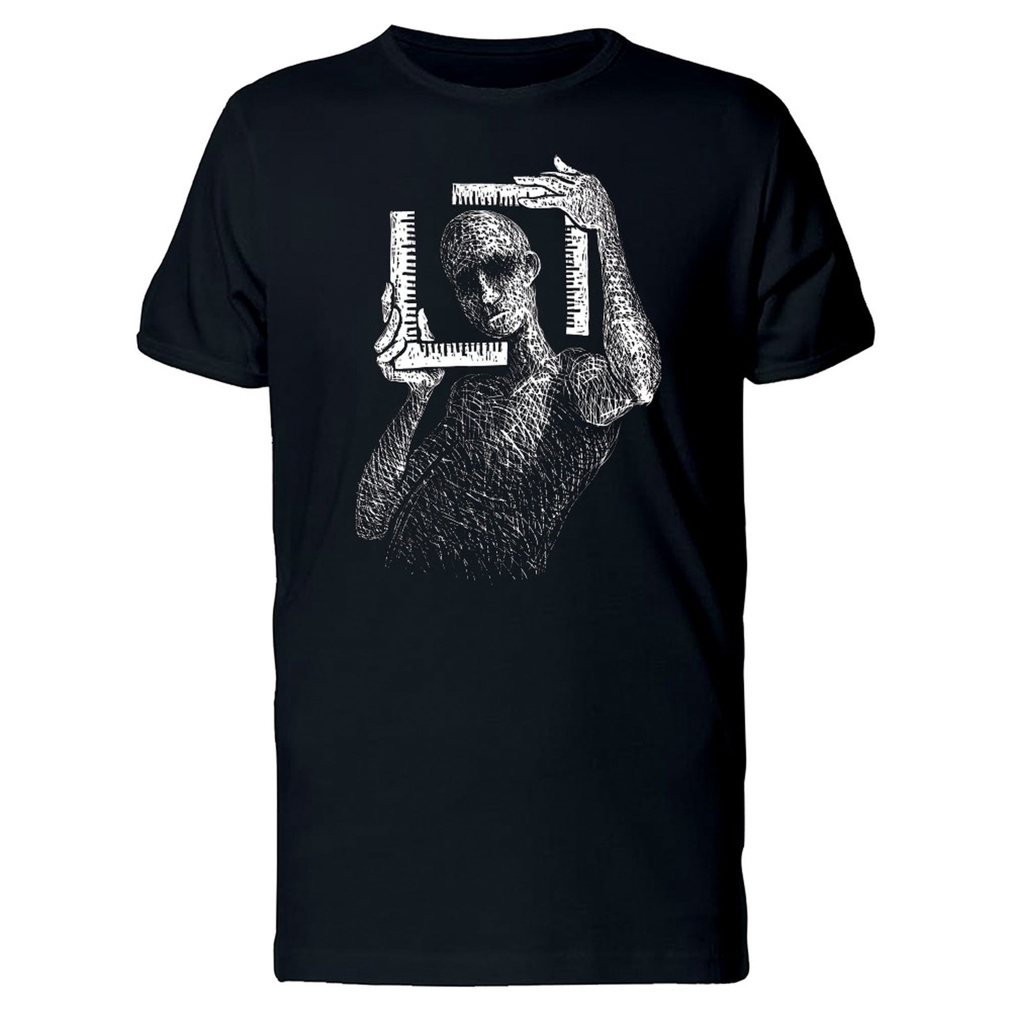Take A Measurement Man Sketch T-Shirt Men -Image by Shutterstock Male Medium