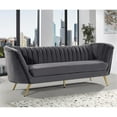 thumbnail image 2 of Maklaine Contemporary Upholstery Velvet Sofa in Gray, 2 of 8