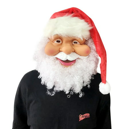 Fymall Christmas Santa Claus Mask Full Face Mask Party Costume
