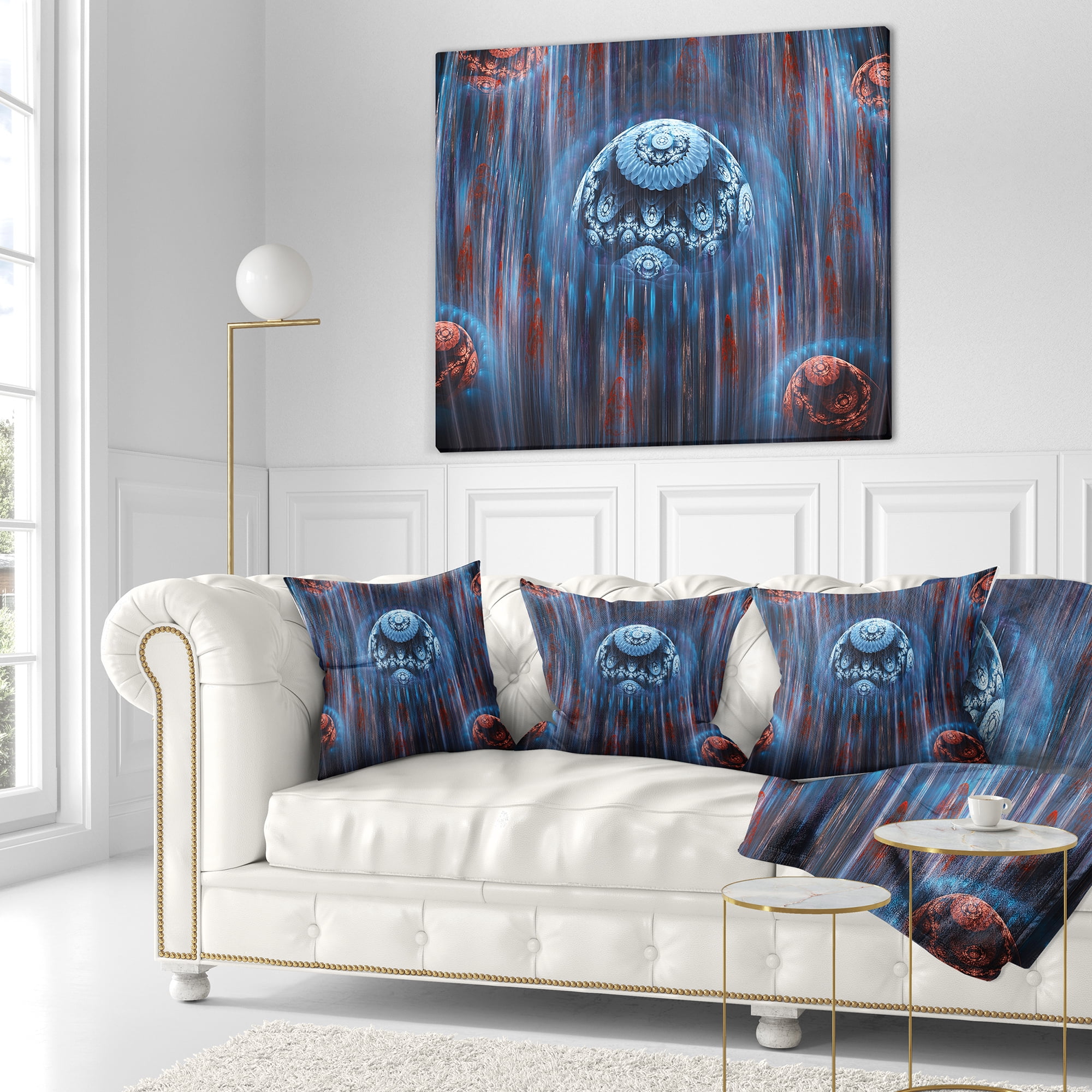 Designart Blue World of Infinite Universe - Abstract Throw Pillow - 18x18