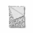 thumbnail image 2 of Psychedelic Soft Flannel Fleece Throw Blanket, Circles Like Nested Eyeballs Abstract Pattern Modern Ornamental Print, Cozy Plush for Indoor and Outdoor Use, 50" x 70", White Grey, by Ambesonne, 2 of 6