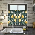 thumbnail image 4 of Yayeee Kitchen Curtains Tier Pair Light Filtering 27"x24" Rod Pocket Short Cafe Window Panel, Floral Lemons, 4 of 7