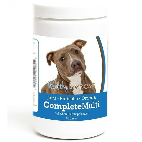 Healthy Breeds Pit Bull All in One Multivitamin Soft Chew 90 Count Pit Bull, Brown