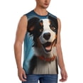 thumbnail image 2 of Balery Playful Smile Cute Dog Men's Sleeveless Muscle Shirts Workout Tank Top, Moisture Wicking, Odor Protection-XX-Large, 2 of 8