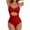 Red, variant on SOMER Women's One Piece Swimsuits Tummy Control Cutout High Waisted Bathing Suit Wrap Tie Back 1 Piece Swimsuit