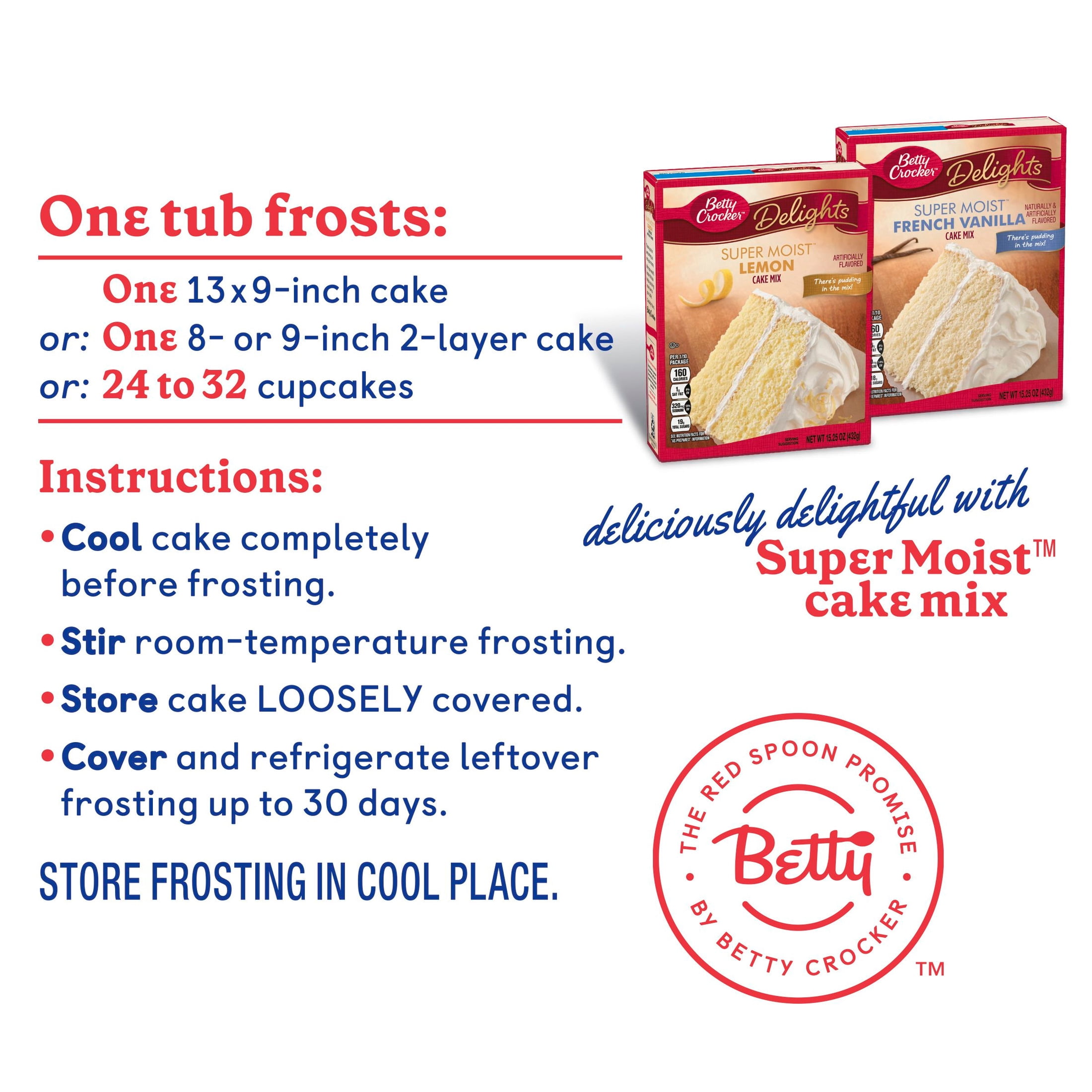 (2 pack) Betty Crocker Rich and Creamy Lemon Frosting, Gluten Free, 16 oz