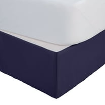 Martex King Bed Skirt | Inverted Pleat Microfiber | 15" Drop Easy Care | Navy