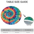 thumbnail image 6 of Colorful Rainbow Tie Dye Spiral Pattern Round Fitted Tablecloth with Elastic Edge,Dining Table Cover Waterproof,Outdoor Round Tablecloth for Camping,Dining,Indoor and Outdoor, 6 of 7