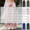 thumbnail image 4 of Kojanyu Women's Satin Wide Leg Drawstring Sweatpants Elastic High Waist Loose Pants Casual Lounge Trousers with Side Pockets, 4 of 8