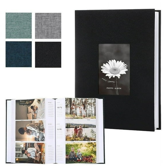 Czzoypi 4x6 300 Pockets with Writing Space, 4x6 Photo Album Fabric Cover with Front Window, Photo Album Book for Family Memories (Green)