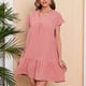thumbnail image 1 of Vestido De Las Señoras Vestido elegante de verano Moda Mujer Vestidos Europeos para vacaciones (Rosa M) Cgtredaw Para estrenar, 1 of 8