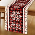 thumbnail image 5 of Merry Christmas Snowflakes Table Runner 13x72 Inch Christmas Buffalo Plaid Winter Kitchen Dining Table Decoration Red Black Plaid New, 5 of 7