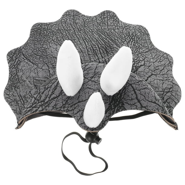 Sombrero de cosplay para mascotas, gorra de triceratops, sombrero de dinosaurio, sombrero con hebilla ajustable para perro, disfraz para festival