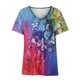 thumbnail image 4 of Moda mujer casual manga corta cuello redondo impreso tops sueltos blusa Pompotops hkajfhjk464660, 4 of 8