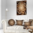 thumbnail image 3 of Designart Symmetrical Brown Black Fractal Flower - Floral Throw Pillow - 12x20, 3 of 5