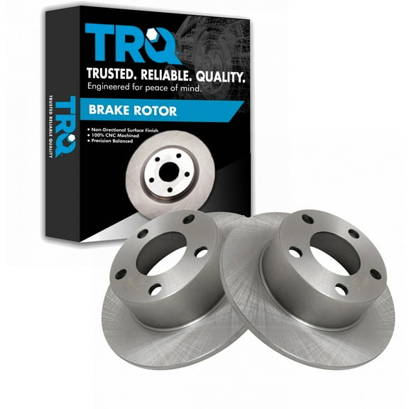 TRQ Rear Brake Rotors Set Solid Fits Select 1992-1994 Audi 100 100 Quattro 1995-2004 A6 1995-1997 A6 Quattro 1998-2005 Volkswagen Passat