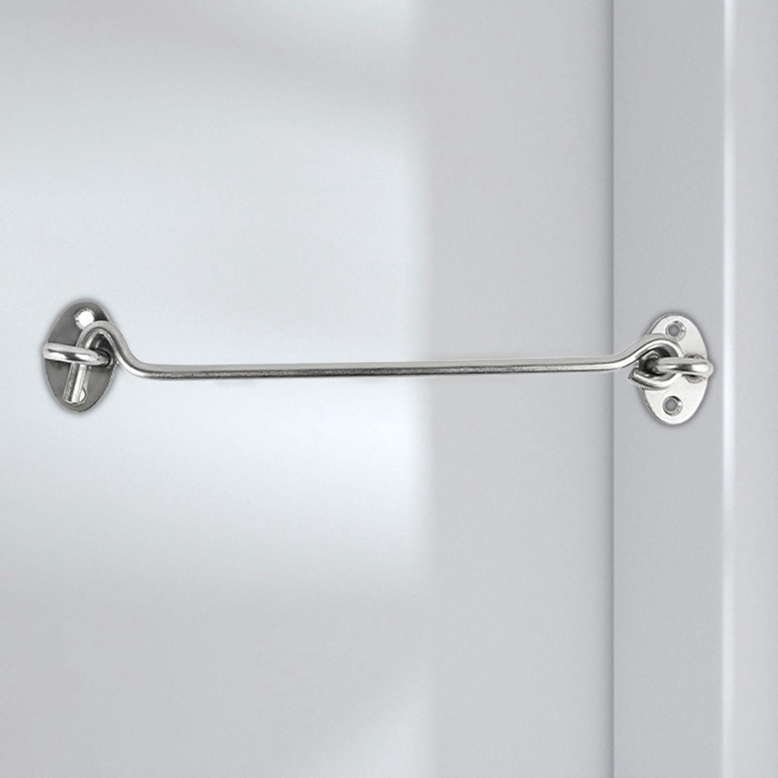 Hook and Eye Latch, Barn Door Latch with Screws,Barn Door Lock latches, Gate Latch Hardware for Shutters, Garage Door, Inside Door, Pocket Doors 19x4cm
