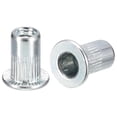 thumbnail image 1 of Unique Bargains M3 Rivet Nuts, 50 Pack Zinc Plated Carbon Steel Knurled Flat Head Threaded Insert Nuts, 1 of 5