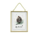 thumbnail image 1 of Holiday Time Frosted Elegance Noel Pinecone Frame Ornament, Gold, 1 of 4