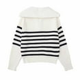 thumbnail image 3 of Sweaters For Women Trendy Sevevn Women's Striped Quarter Zip Pullover Sweater Mock Neck Knit Fall Fashion Casual Sweater, 3 of 3