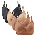 thumbnail image 1 of MZXELPRJD Sports Bras for Women Lace Back Button Shaping Cup Adjustable Shoulder Strap Large Size Bra Tummy Control Shapewear Bronze, 1 of 5