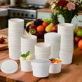 thumbnail image 4 of 4oz (100cups+100lids) Paper Cups with Lids Frozen Dessert Snack Serving Supplies, 4 of 5