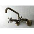 thumbnail image 3 of Kingston Brass KS213AB Kingston Two Handle Wall Mount Kitchen Faucet, Antique Brass, 3 of 5