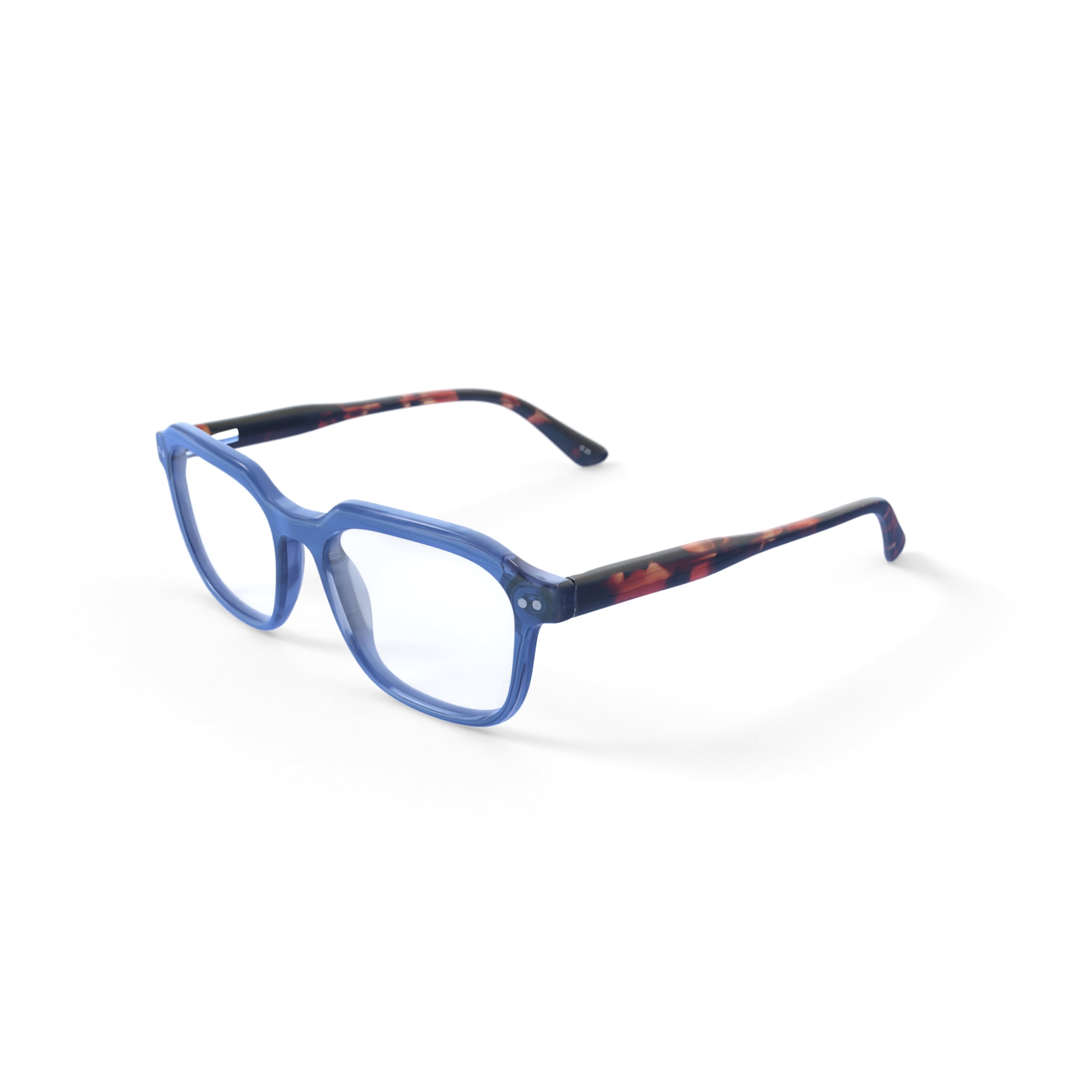 Men's Geometric AVERY Rx'ble Eyeglasses with Case, Blue Tortoise