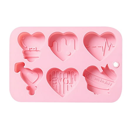 

6 Heart Shaped Silicone Cake Mould With Chocolate Mould And Ice Tray