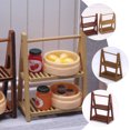 thumbnail image 2 of KONTONTY Mini House Furniture Rectangular Double Layer Wood Shelves 2Pcs 5.7x4.2in, 2 of 7