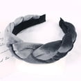 thumbnail image 3 of Braided Twist Elastic Non-Slip Elegant Women Headband Solid Color Wide Heightened Velvet Hair Hoop Hair Accessories Hair Hoop, 3 of 9
